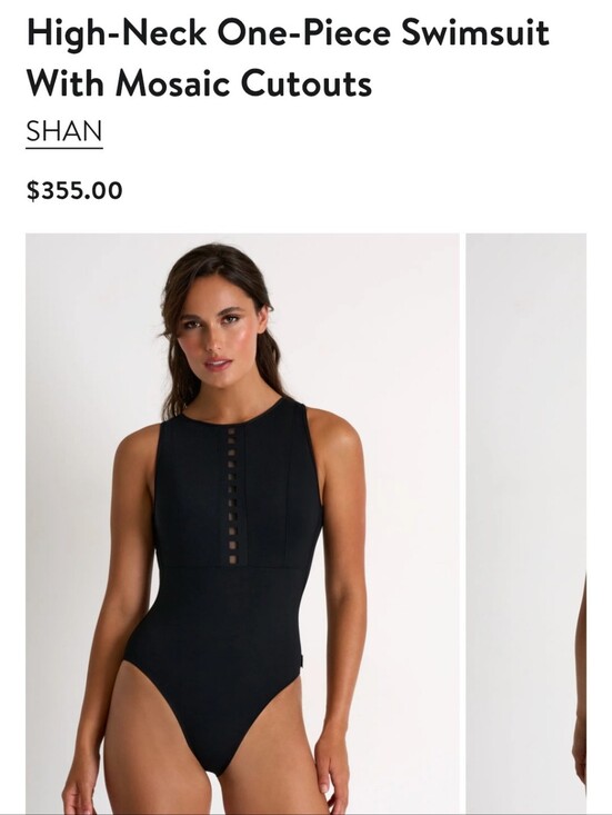 SHAN Other - SHAN Mosaic Cutout High-Neck One-Piece Swimsuit – Women’s Size 12 | Black